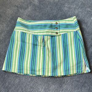 Striped Blue & Green Mini Skort